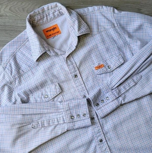 Wrangler FR Pearl Snap Hemd Herren Gr. XL kariert Western Workwear schwer entflammbar - Bild 1 von 14
