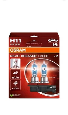 OSRAM Night Breaker Laser +150% H11 Car Headlight Bulbs (Twin) Same Day Dispatch - Image 1 of 4