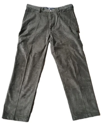 Мужские вельветовые брюки Haggar зеленые обычный крой размер 36x32 карман на пуговицах повседневные - Изображение 1 из 4