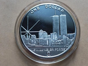 2004 Northern Marina Islands $1 Freedom Tower WTC Comm. Silver Clad Coin 100 MIL - Picture 1 of 2