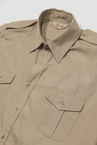 VTG Cabela's Safari Shirt Men's XL Khaki Brown Military Style Hunting Shooting - Picture 1 of 12