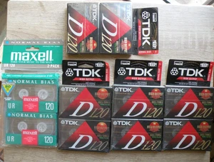 10 New Sealed Cassette Tapes~TDK D120 & Maxell UR 120 - Picture 1 of 1
