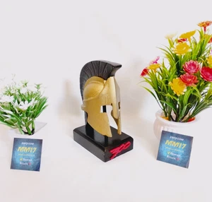Spartan Helmet Mini 300 Movie Aluminium Table Desk Decor Crafts with Wood Base - Picture 1 of 11
