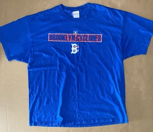 Vintage Y2K Majestic 2001 Brooklyn Cyclones Blue Shirt Men’s Size 2XL - Picture 1 of 7