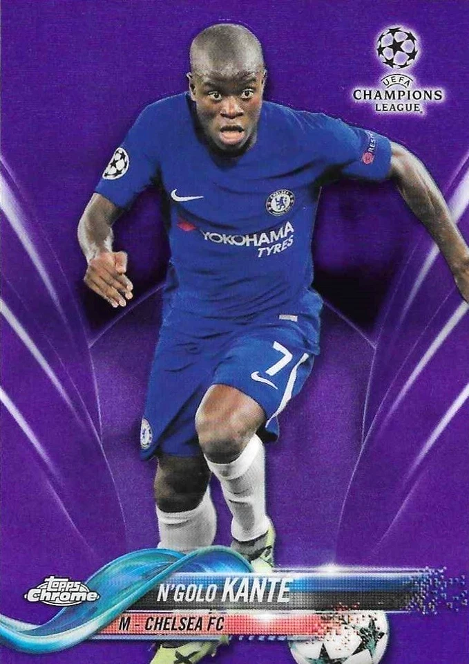 2017 Topps Chrome UCL N'Golo Kante Chelsea Purple Refractor Card /250 - Image 1 of 3