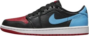 Air Jordan 1 Retro Low OG - Nero/DK Blu Cipria - Rosso Palestra (Taglia 8,5) - Foto 1 di 5