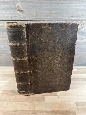 1769 HOLY BIBLE german MARTIN LUTHER folio BIBLIA leather ILLUSTRATED old HUGE - Image 1 of 4