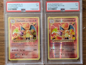 2x 2016 Pokemon XY Evolutions PSA 1 Charizard Holo & Reverse Foil #11 Sequential - Picture 1 of 2