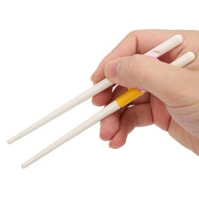 1 par de pauzinhos de treinamento infantil cabeça plana arredondada aprendizado reutilizável - Imagem 1 de 4