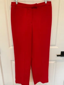 Vintage BOB MACKIE Womens Size 12 Red Zip Flat Front Straight Leg Dress Pants - Picture 1 of 4