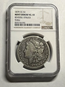 1879-CC Morgan Silver Dollar NGC VG10 Mint Error Nice Piece - Picture 1 of 4