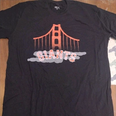 San Francisco Giants Golden Gate Bridge New Era Mens Black T-shirt Size XLT NWT - Image 1 of 4