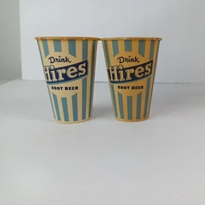 2 TAZAS DE PAPEL DE CERVEZA DE RAÍZ CONTRATES VINTAGE - ¡ORIGINAL! 4 1/4 pulgadas de alto - Imagen 1 de 6