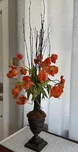 36” ARTIFICIAL SILK Orange FLORAL Poppies FLOWER ARRANGEMENT - Picture 1 of 5
