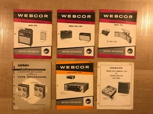 WEBCOR 6 Schematics Model 1098 1058 1068 1070 2810 2819 Tape Recorder 2820 304 - Imagen 1 de 2