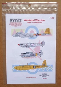 1/72 FREIGHTDOG WEEKEND WARRIORS SPITFIRE HARVARD MOSQUITO METEOR DECAL SHEET - Bild 1 von 2