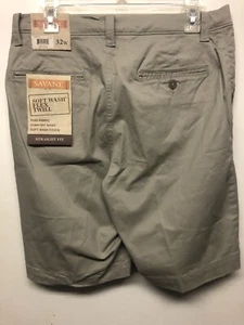Savane Mens Shorts Soft Wash Flex Twill Beige (Drizzle) size 32x9 NWT MSRP $54 - Picture 1 of 5