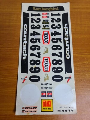 Otaki 1/12 Scale Lamborghini Countach LP 500S Kit 451 (DECALS ONLY) - Image 1 of 4