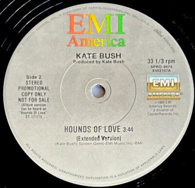 KATE BUSH -Hounds Of Love- Unique Extended Version US Promo 12”  (Vinyl Record) - Image 1 of 4