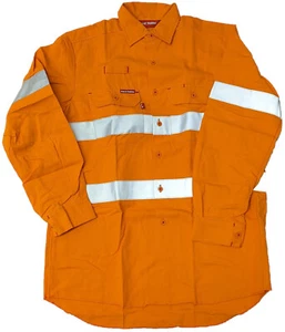 Hard Yakka Hi-Vis Tecasafe Fire Resistant Safety Shirt (Y04016) Orange - Picture 1 of 5
