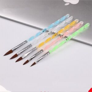 5Pcs Acrylic UV Gel Builder Painting Drawing Brushes Pens Cuticle Pusher Tool