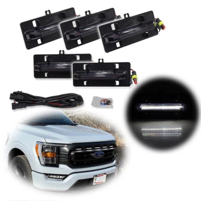 Para 2022 2021 F150 XL XLT Luces LED Raptor OEM Frontal LED Blanco Parrilla Luz Lámpara Foto 1 de 4