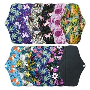 7pcs/Mixed Reusable Washable Bamboo Cloth Eco Sanitary Towels Period Pads - Picture 1 of 11