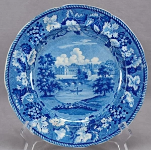 Enoch Holz Compton Verney Warwickshire dunkelblau Transfergeschirr 8 3/4 Zoll Teller - Bild 1 von 12