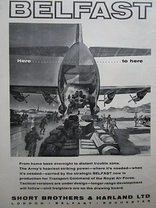 3/1962 PUB SHORT BELFAST RAF TRANSPORT COMMAND LAND ROVER ALVIS ORIGINAL ANZEIGE - Bild 1 von 1