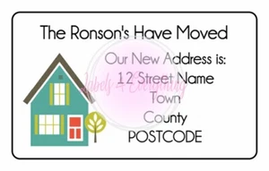 Personalised We Have Moved Stickers New Home New Address Labels Seals Contact - Picture 1 of 1