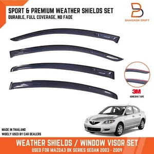 WEATHER SHIELD WINDOW VISOR RAIN GUARD FOR MAZDA 3 BK SEDAN 2003-2009 MAZDA3 4DR - Picture 1 of 10