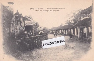 VIETNAM TONKIN ENVIRONS de HANOI VUE du VILLAGE du PAPIER FRENCH INDO CHINA PC - Picture 1 of 2