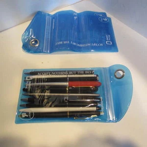 LOTE DE 5 SOPORTES IMPERMEABLES PARA BOLÍGRAFOS Y CREMALLERA DE RECARGA - SOPORTES 5-10 BOLÍGRAFOS CADA UNO - Imagen 1 de 2