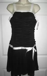 Vestido Formal IZ Amy Byer Niñas Talla Grande 18.5 Negro/Blanco Baile de graduación Fiesta Boda Nuevo con Etiquetas - Imagen 1 de 5