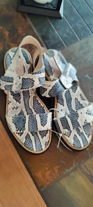 AGL Snakeskin Printed Comfortable $298 Sandals Ankle Strap Made in Italy size 10 - Picture 1 of 4