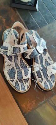 AGL Snakeskin Printed Sandals Ankle Strap Made in Italy size 10 - Image 1 of 4