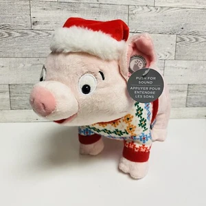 Hallmark 2023 SEASON'S SQUEALINGS Pig Plush w/ Sound - Picture 1 of 5