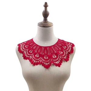 Flower Embroidered Neckline Lace Collar Trim Sew Patch Applique Corsage D - Picture 1 of 51