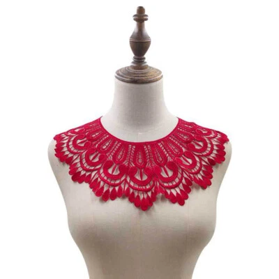 Flower Embroidered Neckline Lace Collar Trim Sew Patch Applique Corsage DIY @ - Image 1 of 4