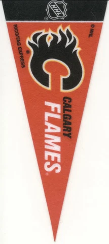 CALGARY FLAMES MINI NHL FELT PENNANT 9" LONG OFFICIALLY LICENSED HOCKEY Cover