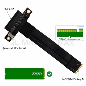 Cable de extensión M.2 NGFF NVMe Key M a PCIe 3.0 X4 (ranura 180°PCI-E) - Imagen 1 de 6