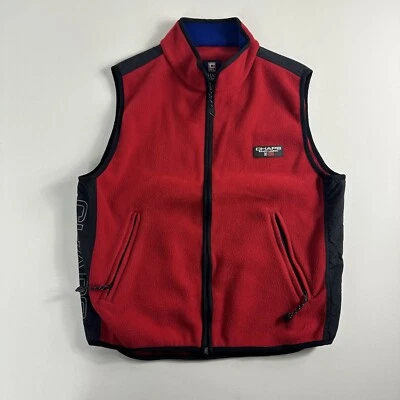 Vintage Chaps Ralph Lauren Vest Golf Red Fleece Full Zip Mens Medium Sleeveless - Image 1 of 4