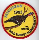 1993 MICHIGAN DNR SUCCESSFUL TURKEY HUNTER PATCH-DEER-BEAR-ELK-MOOSE-FISHING