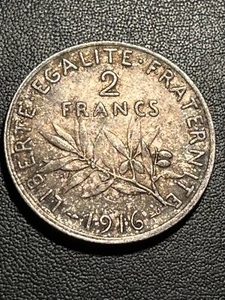 France 1916 2 FRANCS in Choice XF - Picture 1 of 4