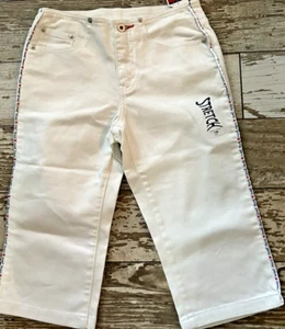 NWT Tommy Hilfiger White jeans dungarees ankle cropped pants Kids girls size 12 - Picture 1 of 4