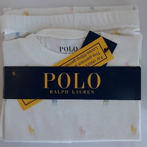 Polo Ralph Lauren Girl's 2 piece Pajama Set Pj's All Over Pony Print Long Sleeve - Picture 1 of 13