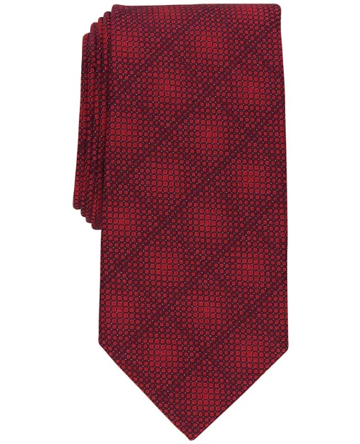 Corbata clásica con estampado geográfico Wheatley de Perry Ellis para hombre - roja nueva con etiquetas Foto 1 de 1