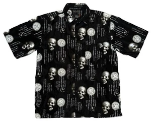 Vintage UTOPIA Black Skull Rare Button Up Biker Shirt Large Travis Scott Sueded - Picture 1 of 2