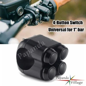 4-Button 1 inch Handlebar Lamp Hand Control Switch For Harley Cafe Racer Cruiser - Picture 1 of 12