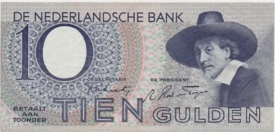 Netherlands 10 Gulden 1943 aXF - Image 1 of 2